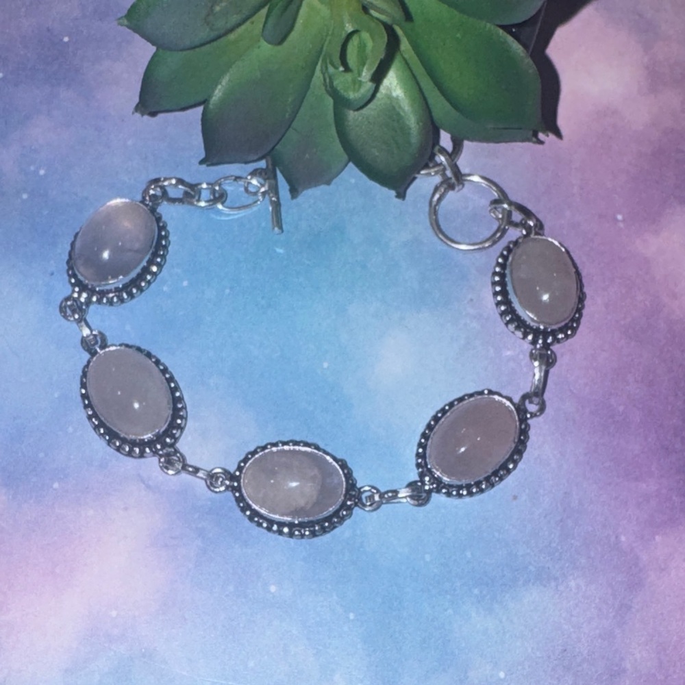 Rose 🌹 Quartz Silver Bracelet